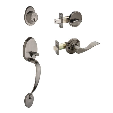 Copper Creek Colonial Handleset, Waverlie Left Hand Lever Int. Trim, Antique Nickel CZ2610XWLL-AN